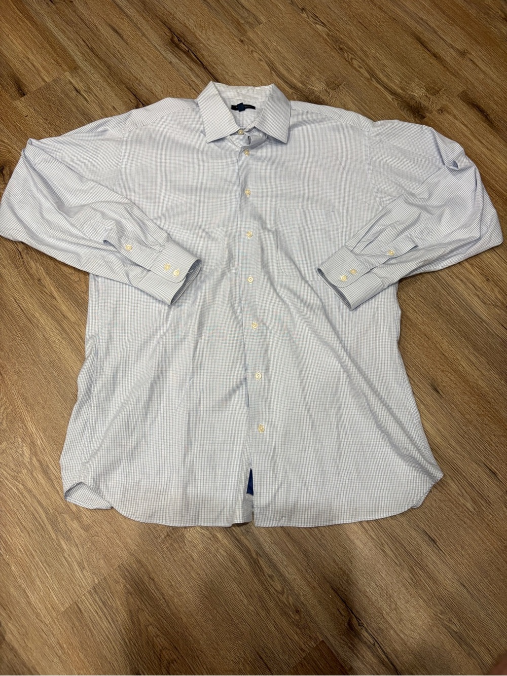 Burberry Light Blue Micro-Check Dress Shirt